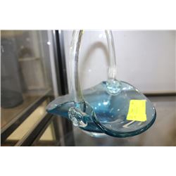 BLUE ART GLASS BASKET