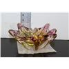 Image 1 : AMBER AND PINK ART GLASS DISH