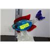 Image 1 : BLUE AND RED ART GLASS FISH