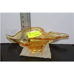 AMBER ART GLASS DISH