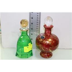 TWO ASSORTED ESTATE GLASS PERFUME BOTTLES