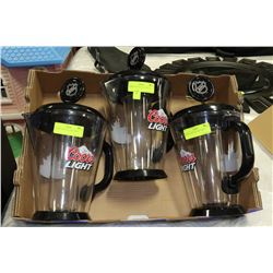 BOX OF 3 COORS LIGHT JUGS ON CHOICE