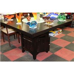 NEW WOOD AND GLASS BAR TABLE