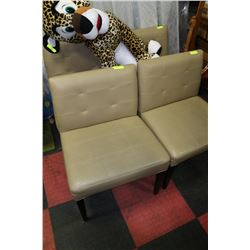 LIGHT BROWN LEATHER ARM CHAIR X4