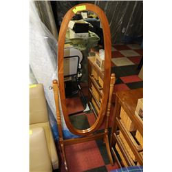 WOODEN FRAMED CHEVAL MIRROR