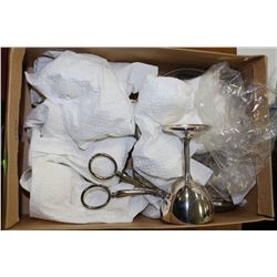 BOX OF ASSORTED SILVER PLATED GOBLETS, SERVING