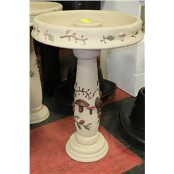 BEIGE MUSHROOM CONCRETE 16" BIRD BATH