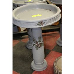 GRAY MUSHROOM CONCRETE 16" BIRD BATH