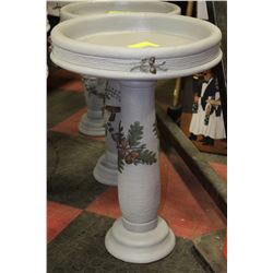 GRAY ACORN CONCRETE 16" BIRD BATH