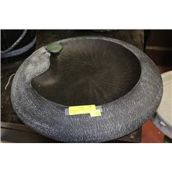 BLACK GRAY 19" GROUND BIRD BATH