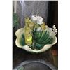Image 1 : LARGE GREEN & WHITE PORCELAIN BAMBOO FOUNTAIN