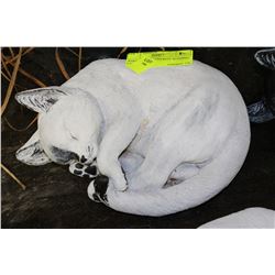 WHITE/BLACK CONCRETE SLEEPING CAT