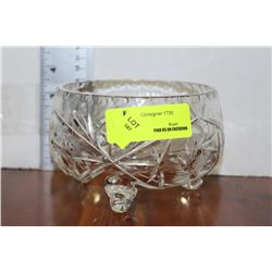 PINWHEEL CRYSTAL FOOTED BOWL