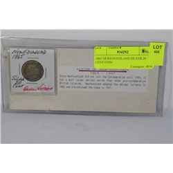 1865 NEWFOUNDLAND SILVER 20 CENT COIN