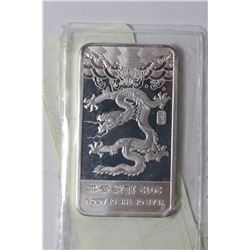 1/2 OZ YEAR OF THE DRAGON SILVER BAR