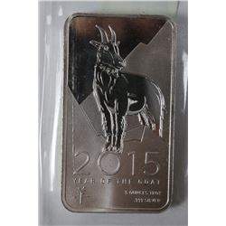 5oz YEAR OF THE GOAT SILVER BAR