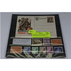 GERMANY WW-2 NAZI MILITARY POST CARDS AND STAMPS