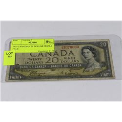 1954 CANADIAN 20 DOLLAR DEVILS FACE