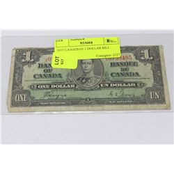 1937 CANADIAN 1 DOLLAR BILL