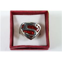 STAINLESS STEEL SUPERMAN RING