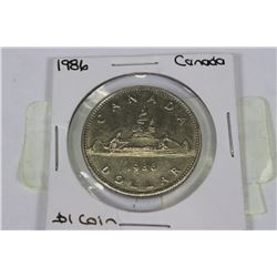 1986 CANADIAN ONE DOLLAR COIN