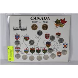 CANADA 1867-1992 QUARTER COLLECTION WITH LOONIE