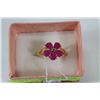 Image 1 : GOLD PLATED RUBY RING SZ 8.5