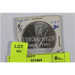 NORWAY 1970 25 KRONER COIN