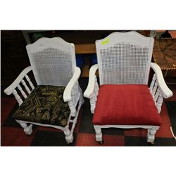SET OF 2 WHITE WOODEN 'OFFICE CHAIRS'