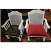 Image 1 : SET OF 2 WHITE WOODEN 'OFFICE CHAIRS'