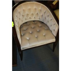 VINTAGE FABRIC WOODEN ARMCHAIR