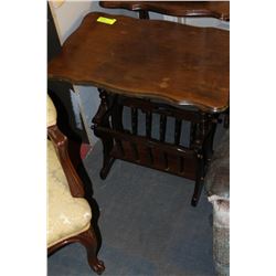 VINTAGE MAGAZINE RACK END TABLE