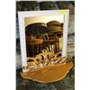 Image 1 : FRAMED MIRROR WITH GOLD-TONED SHELF