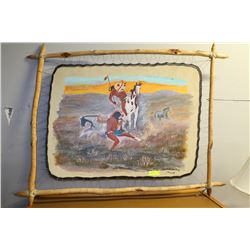 DEER HIDE NATIVE ART WALL HANGING