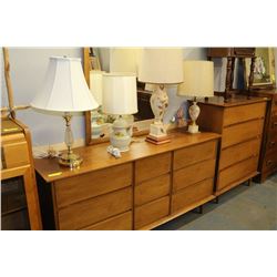 ESTATE TEAK DRESSER W MIRROR AND 5 DRAWER