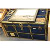 Image 1 : ANTIQUE ESTATE BLUE STEAMER TRUNK