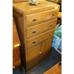 ANTIQUE HANDMADE WOODEN STORAGE UNIT