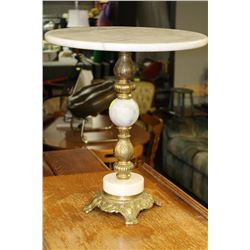 ESTATE BRASS AND GRANITE END TABLE