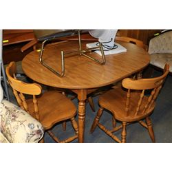 OVAL TABLE W 4 WOOD CHAIRS