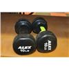 Image 1 : SET OF 10LB DUMBELLS