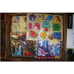 FLAT OF 4 WOODEN PUZZLES