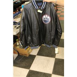 OILERS SIZE XL LEATHERETTE JACKET