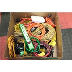 FLAT OF ASSORTED EXTENSION CORDS & POWER BARS