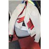 Image 1 : WHITE & RED LEATHER AGV MENS BIKE JACKET