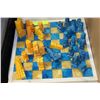 Image 1 : MARBLE CHESSBOARD WITH ONYX CHESS PIECES
