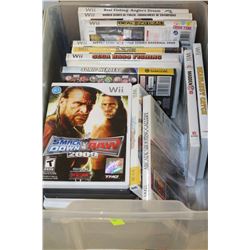SMALL TOTE OF 20 Wii GAMES