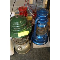 4 VINTAGE OIL LAMPS
