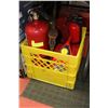 Image 1 : YELLOW CRATE W/ 2 FIRE EXTINGUISHERS,