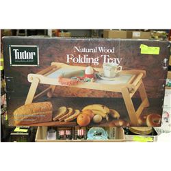 NEW TUDOR NATURAL WOOD FOLDING TRAY