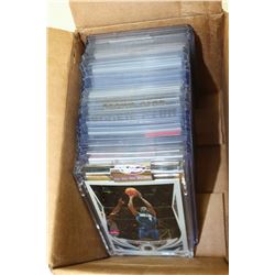 SMALL BOX OF ASST SPORTS CARDS